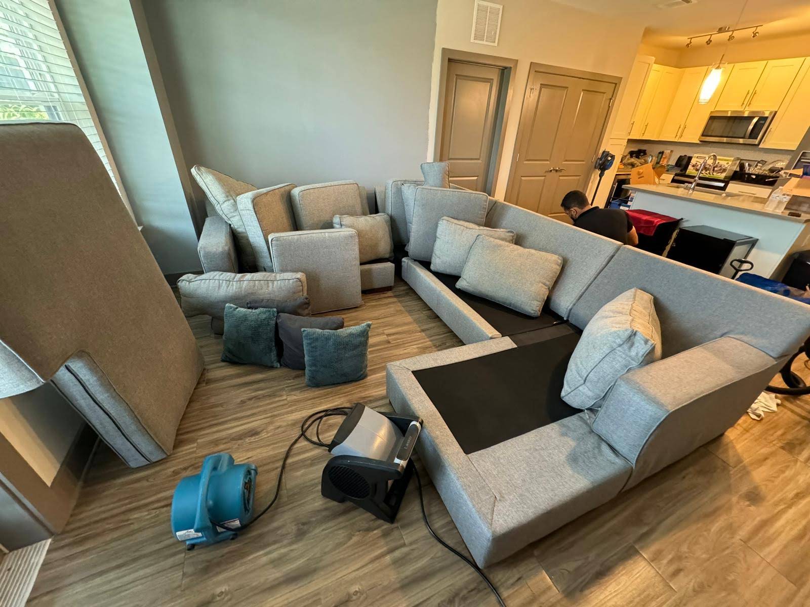 Everglades Cleaning Solution at work on residential upholstery