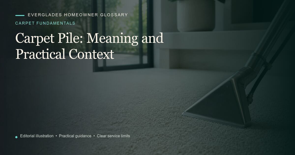Editorial illustration for Carpet Pile, part of the carpet fundamentals glossary.