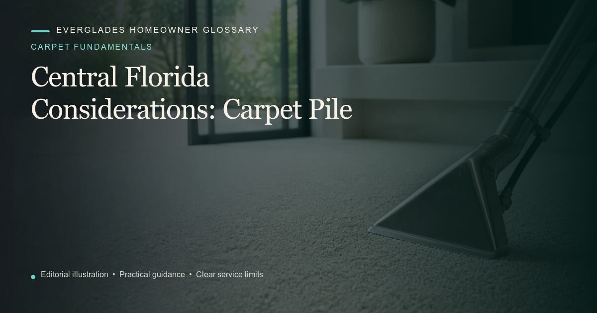 Editorial illustration for Carpet Pile, part of the carpet fundamentals glossary.