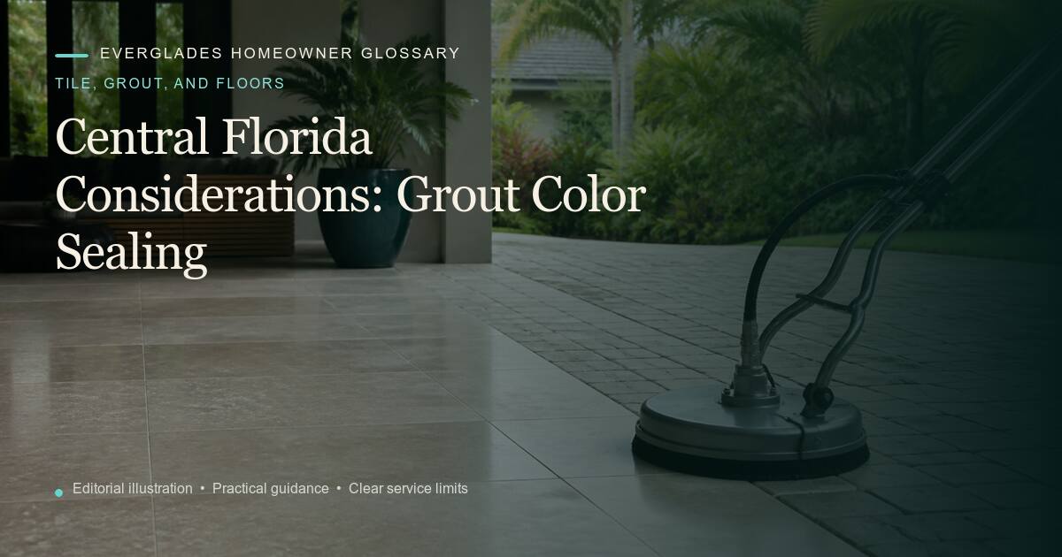 Editorial illustration for Grout Color Sealing, part of the tile, grout, and floors glossary.