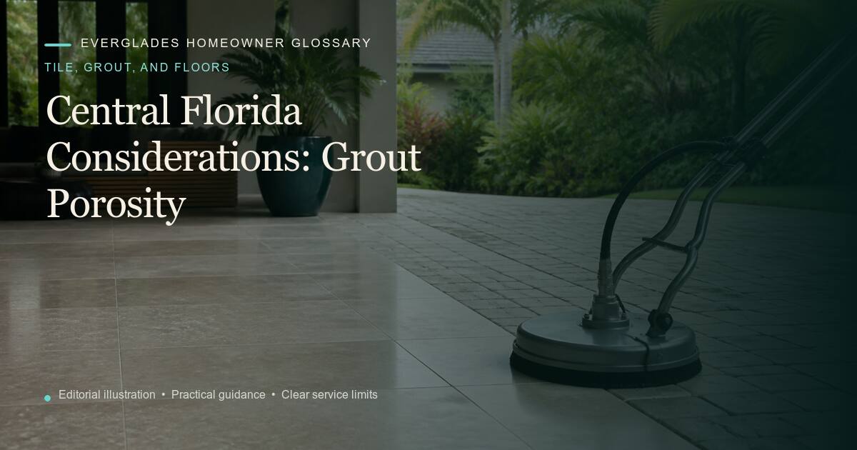 Editorial illustration for Grout Porosity, part of the tile, grout, and floors glossary.