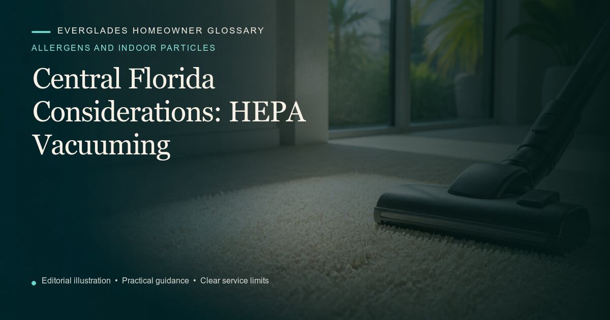 Editorial illustration for HEPA Vacuuming, part of the allergens and indoor particles glossary.