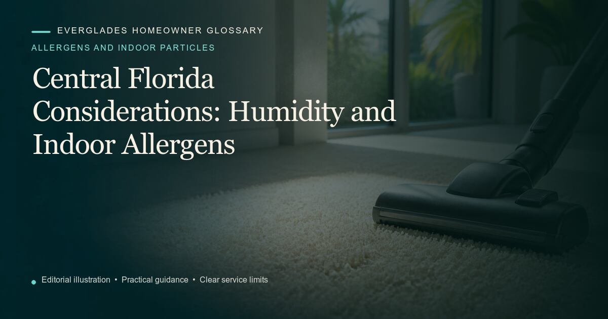 Editorial illustration for Humidity and Indoor Allergens, part of the allergens and indoor particles glossary.
