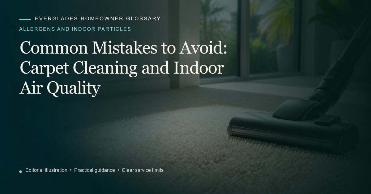 Editorial illustration for Carpet Cleaning and Indoor Air Quality, part of the allergens and indoor particles glossary.