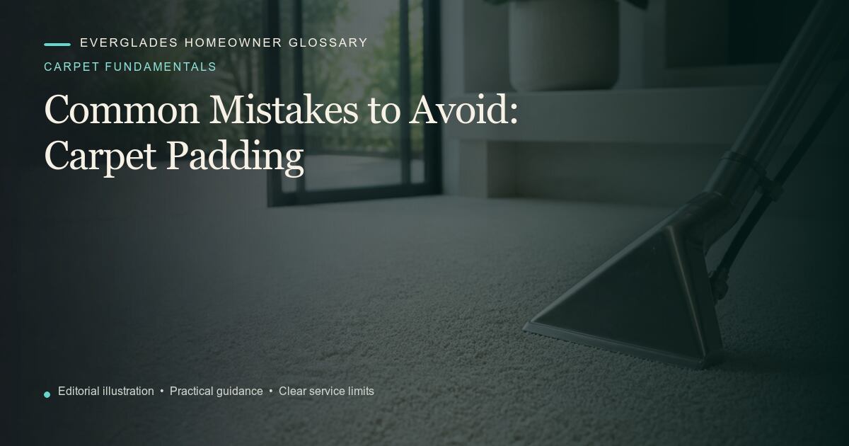 Editorial illustration for Carpet Padding, part of the carpet fundamentals glossary.