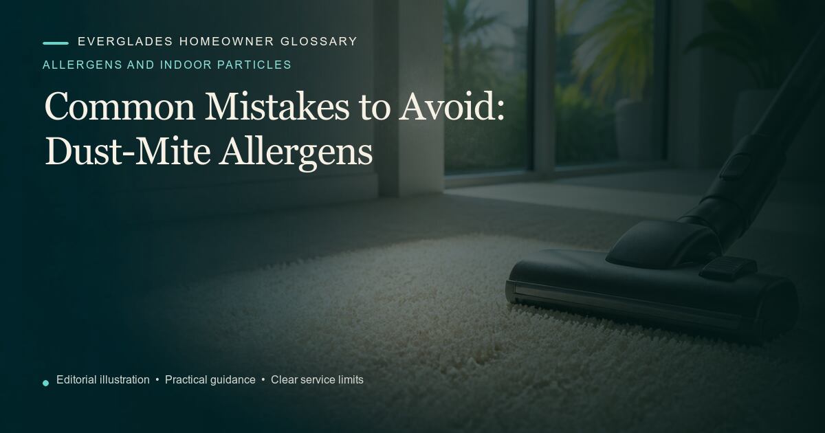 Editorial illustration for Dust-Mite Allergens, part of the allergens and indoor particles glossary.