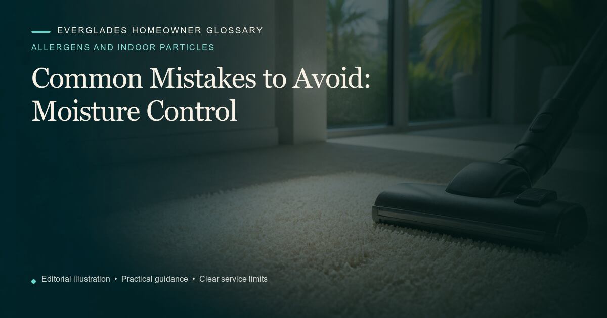 Editorial illustration for Moisture Control, part of the allergens and indoor particles glossary.