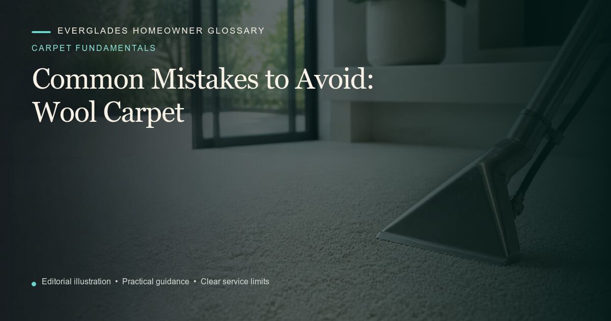 Editorial illustration for Wool Carpet, part of the carpet fundamentals glossary.