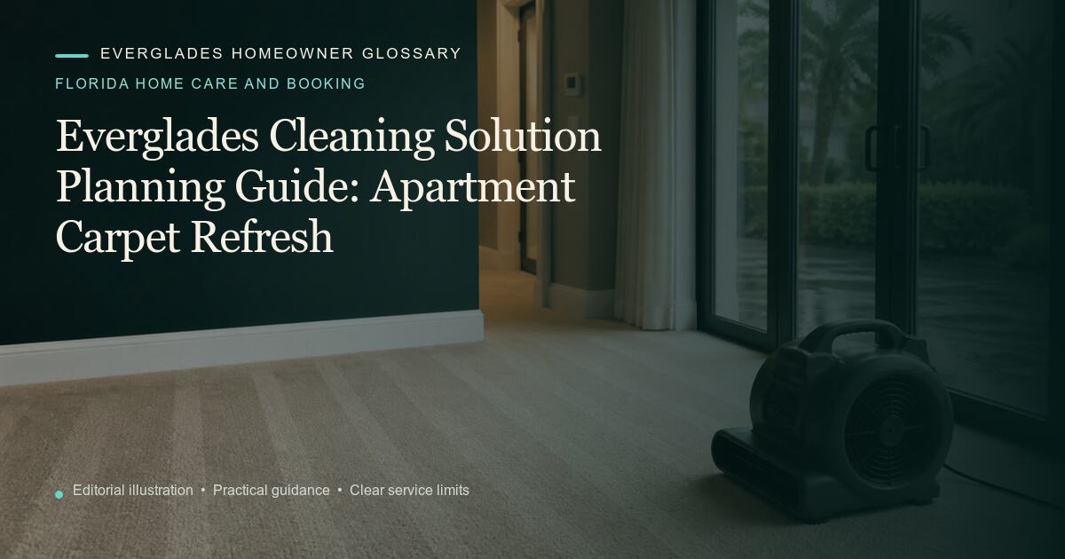 Editorial illustration for Apartment Carpet Refresh, part of the florida home care and booking glossary.