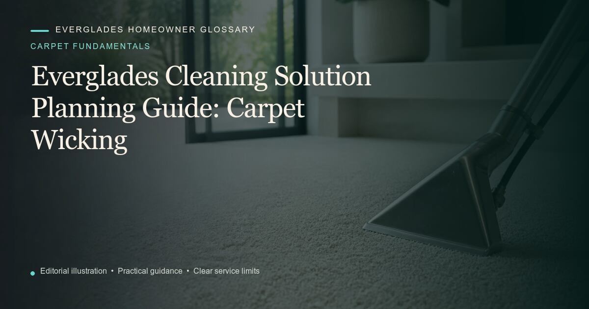 Editorial illustration for Carpet Wicking, part of the carpet fundamentals glossary.
