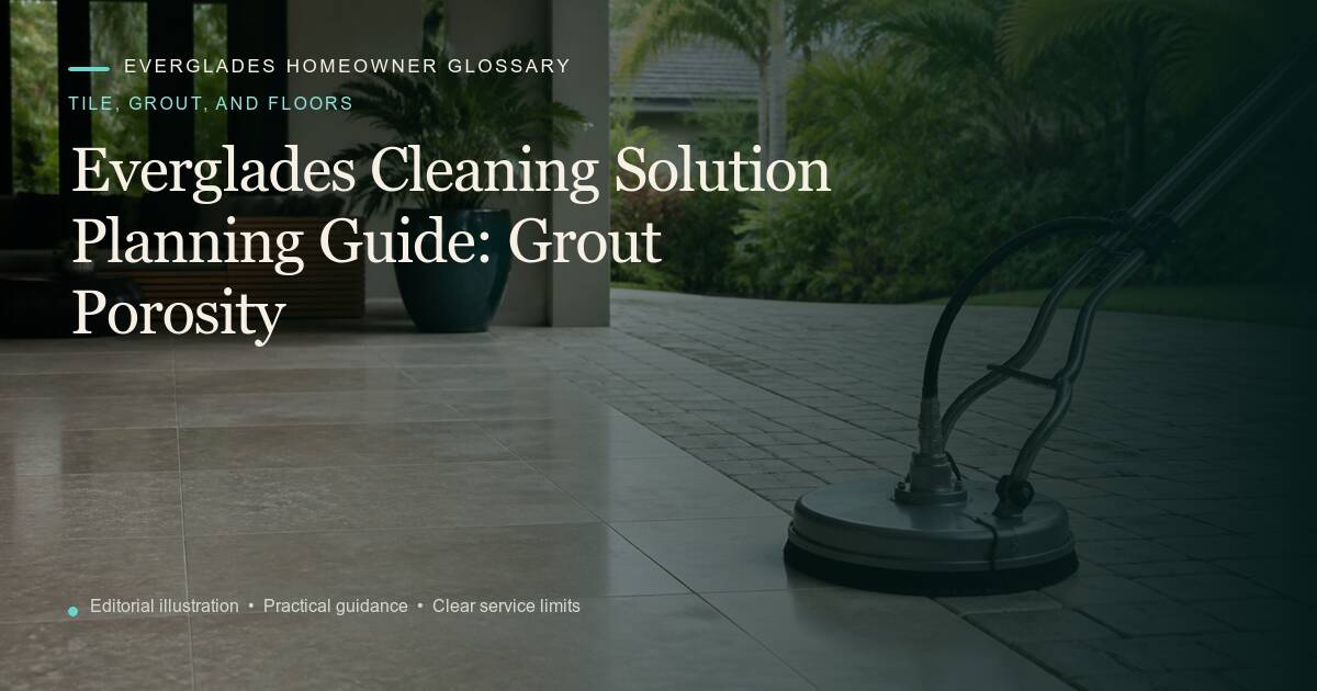 Editorial illustration for Grout Porosity, part of the tile, grout, and floors glossary.