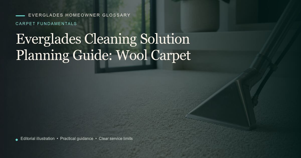 Editorial illustration for Wool Carpet, part of the carpet fundamentals glossary.