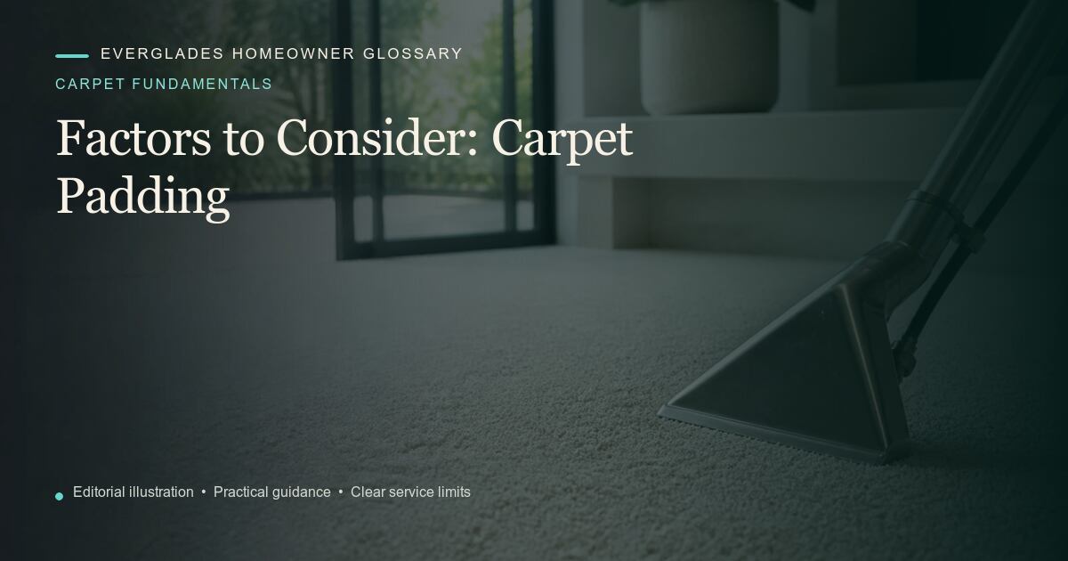 Editorial illustration for Carpet Padding, part of the carpet fundamentals glossary.