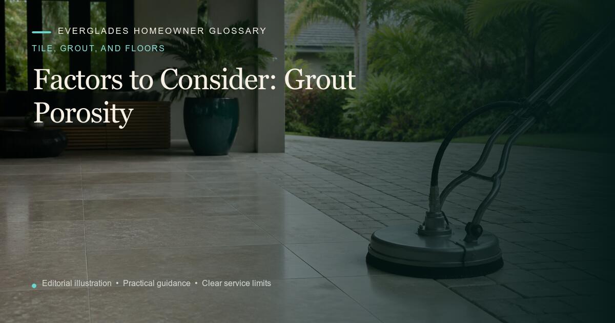 Editorial illustration for Grout Porosity, part of the tile, grout, and floors glossary.