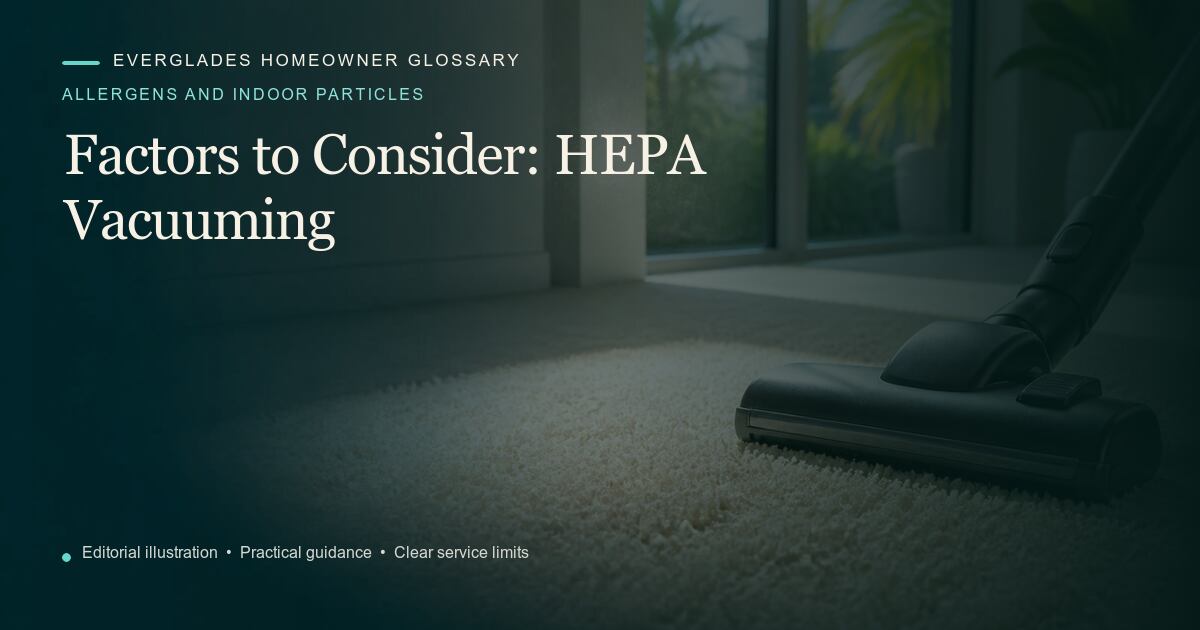 Editorial illustration for HEPA Vacuuming, part of the allergens and indoor particles glossary.