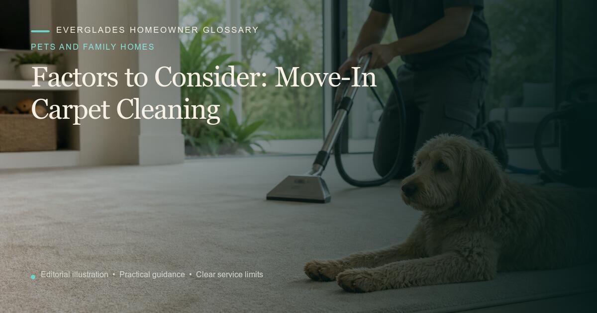 Editorial illustration for Move-In Carpet Cleaning, part of the pets and family homes glossary.