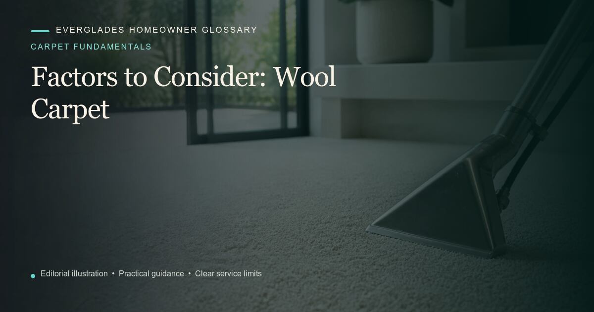 Editorial illustration for Wool Carpet, part of the carpet fundamentals glossary.