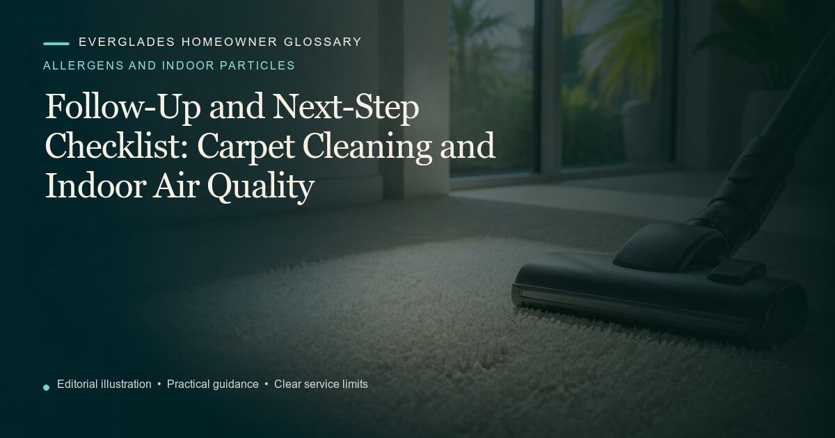 Editorial illustration for Carpet Cleaning and Indoor Air Quality, part of the allergens and indoor particles glossary.