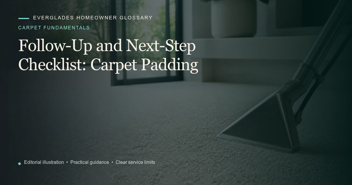 Editorial illustration for Carpet Padding, part of the carpet fundamentals glossary.