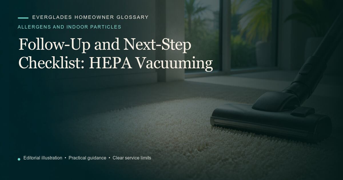 Editorial illustration for HEPA Vacuuming, part of the allergens and indoor particles glossary.