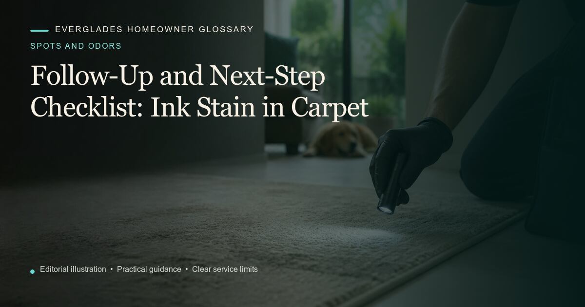 Editorial illustration for Ink Stain in Carpet, part of the spots and odors glossary.