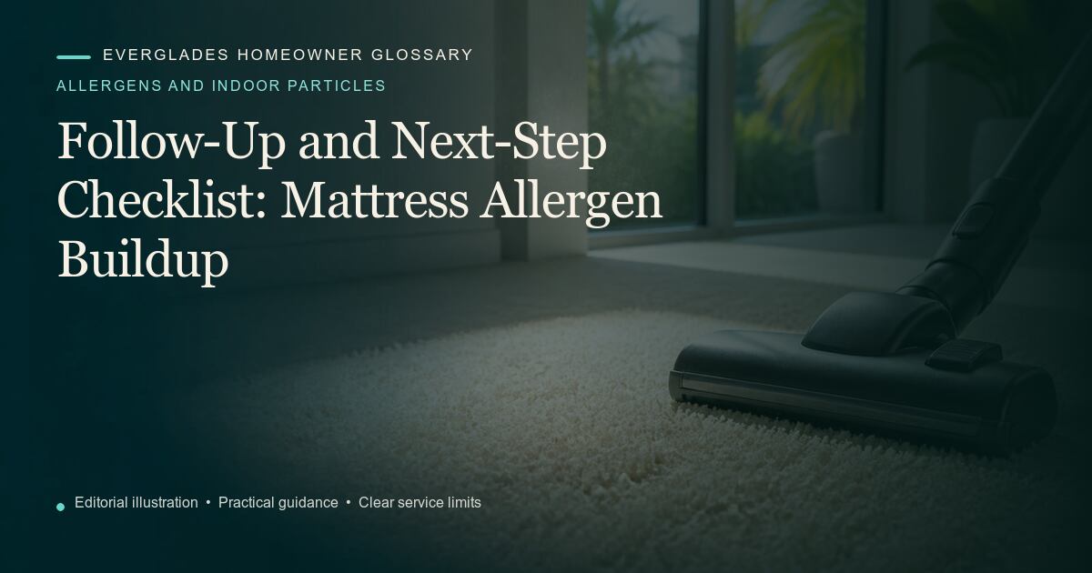 Editorial illustration for Mattress Allergen Buildup, part of the allergens and indoor particles glossary.