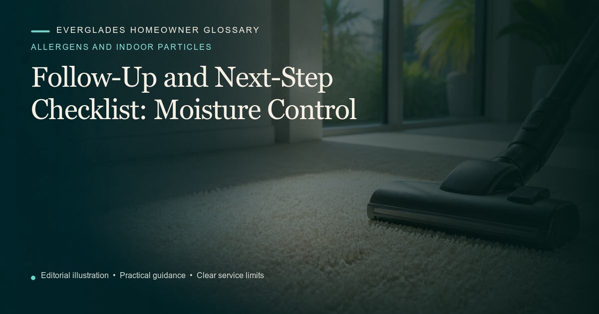 Editorial illustration for Moisture Control, part of the allergens and indoor particles glossary.