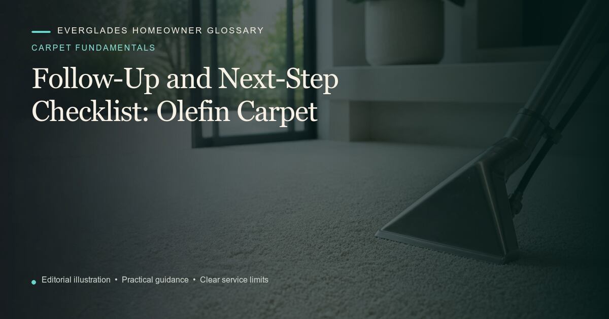 Editorial illustration for Olefin Carpet, part of the carpet fundamentals glossary.