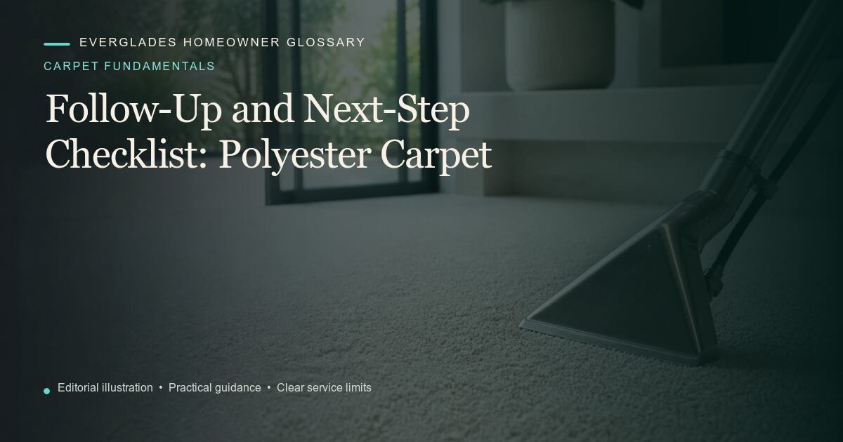 Editorial illustration for Polyester Carpet, part of the carpet fundamentals glossary.