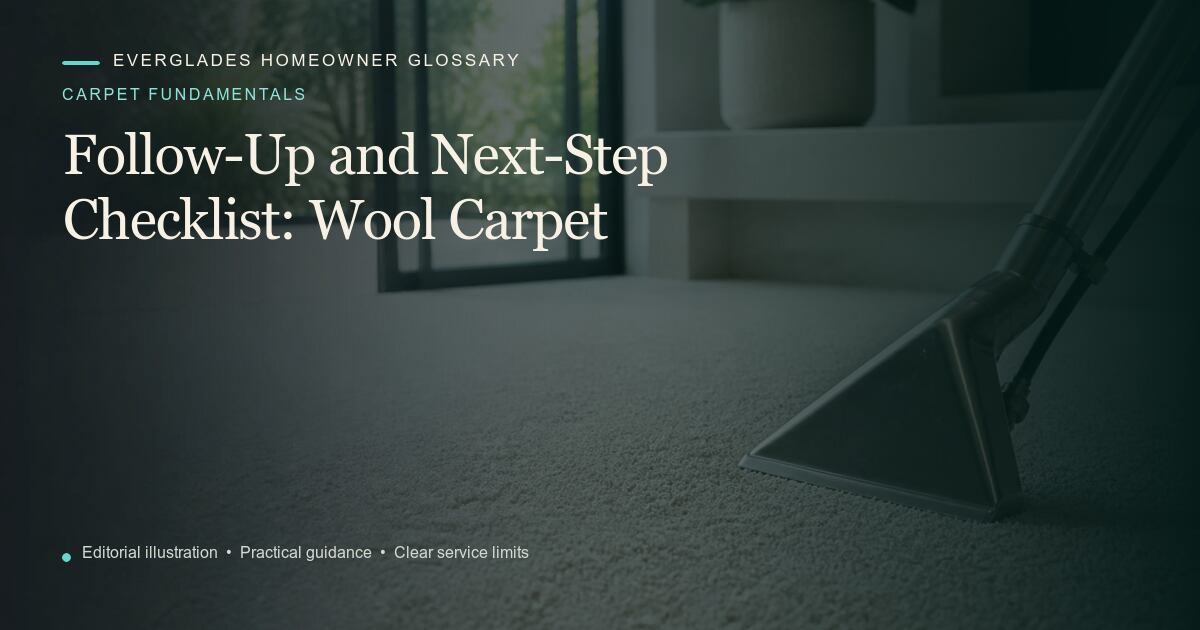 Editorial illustration for Wool Carpet, part of the carpet fundamentals glossary.
