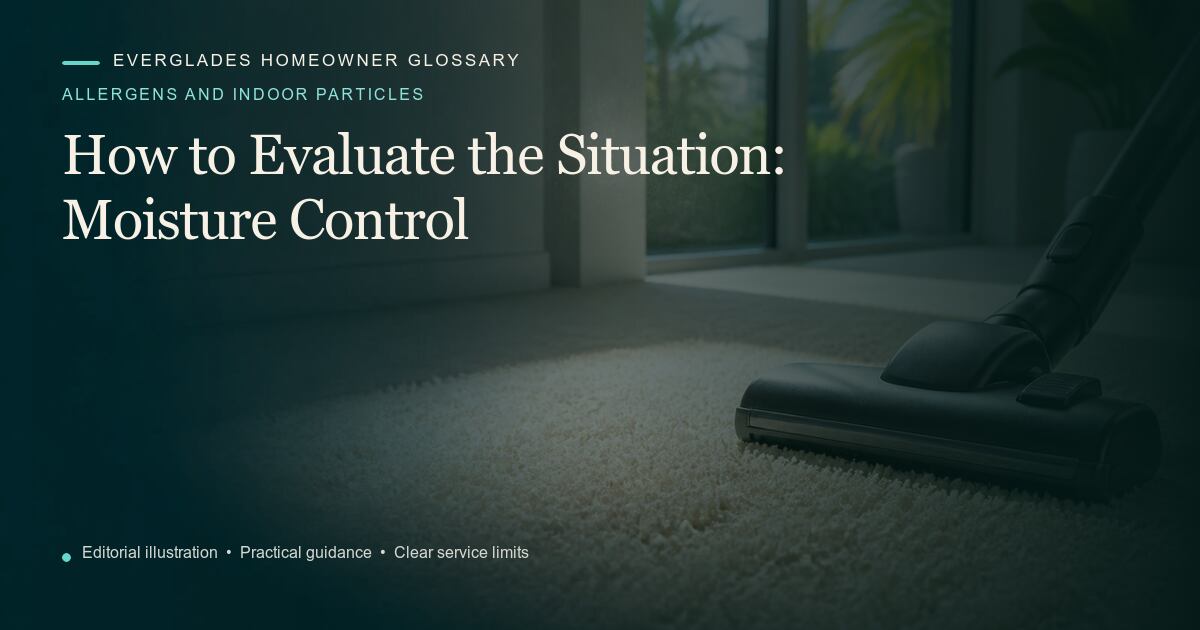 Editorial illustration for Moisture Control, part of the allergens and indoor particles glossary.