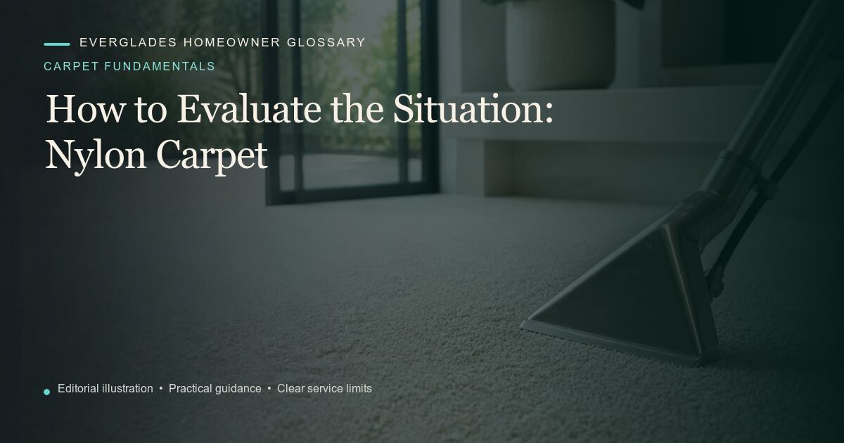 Editorial illustration for Nylon Carpet, part of the carpet fundamentals glossary.
