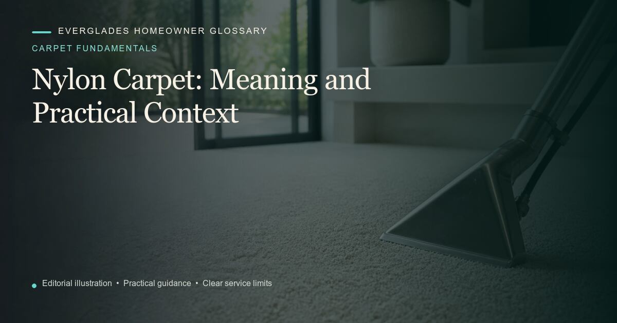 Editorial illustration for Nylon Carpet, part of the carpet fundamentals glossary.