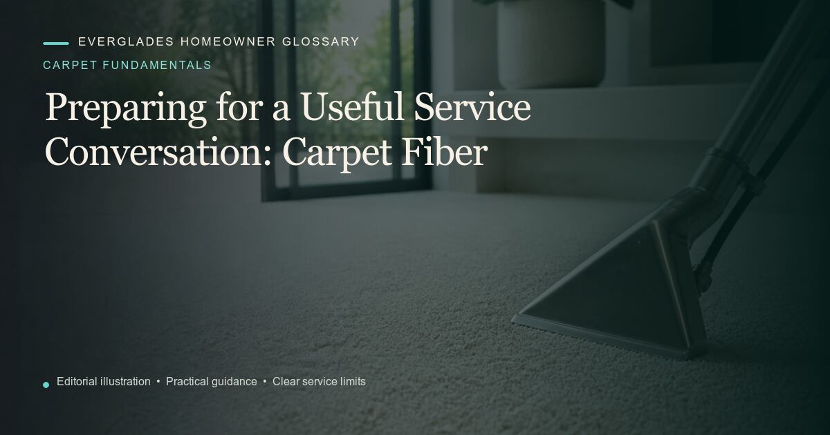 Editorial illustration for Carpet Fiber, part of the carpet fundamentals glossary.