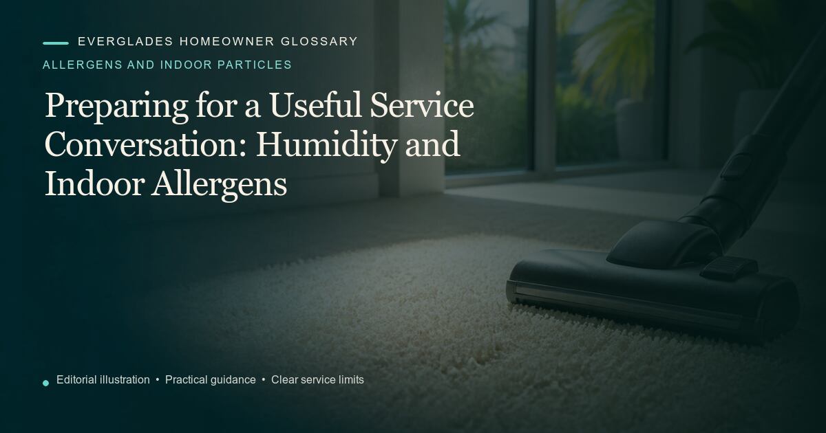 Editorial illustration for Humidity and Indoor Allergens, part of the allergens and indoor particles glossary.