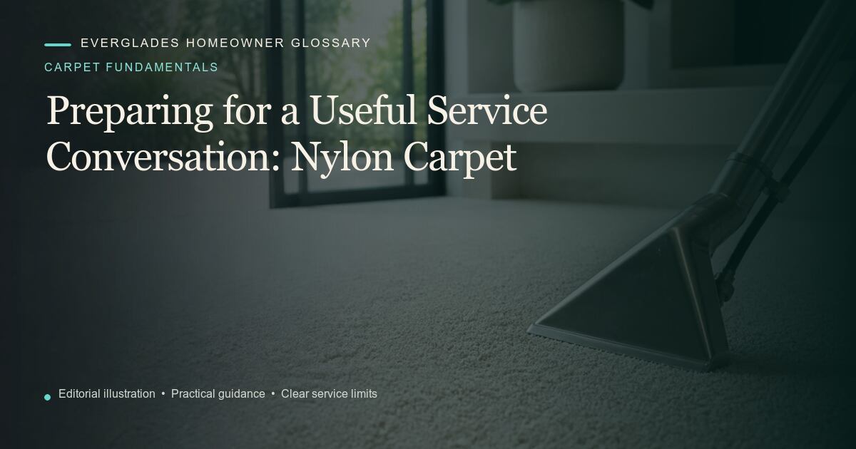 Editorial illustration for Nylon Carpet, part of the carpet fundamentals glossary.