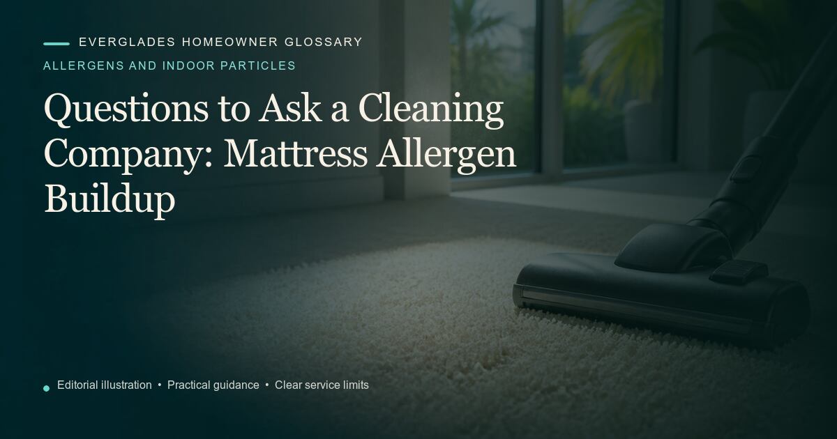 Editorial illustration for Mattress Allergen Buildup, part of the allergens and indoor particles glossary.