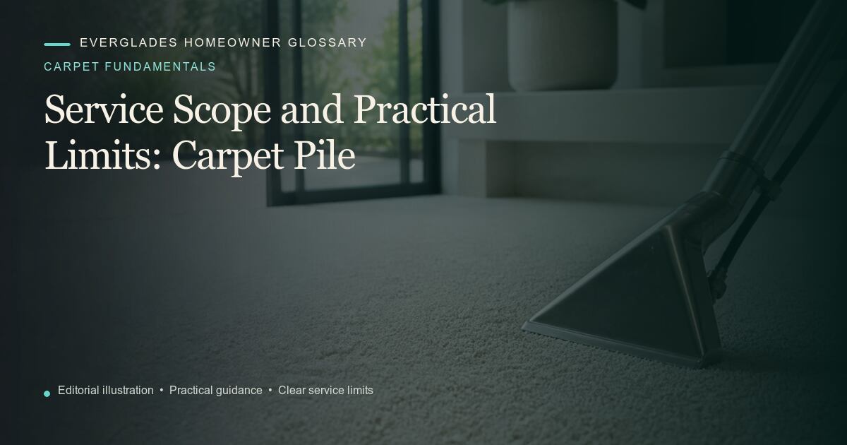 Editorial illustration for Carpet Pile, part of the carpet fundamentals glossary.