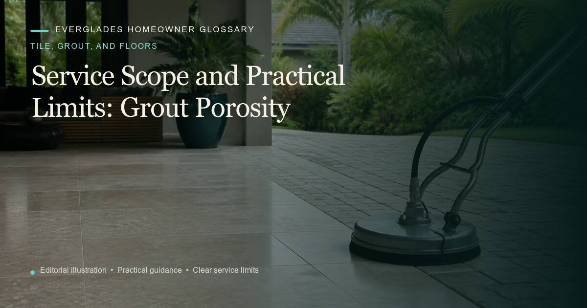 Editorial illustration for Grout Porosity, part of the tile, grout, and floors glossary.