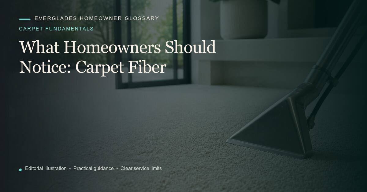 Editorial illustration for Carpet Fiber, part of the carpet fundamentals glossary.