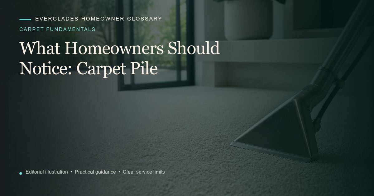 Editorial illustration for Carpet Pile, part of the carpet fundamentals glossary.
