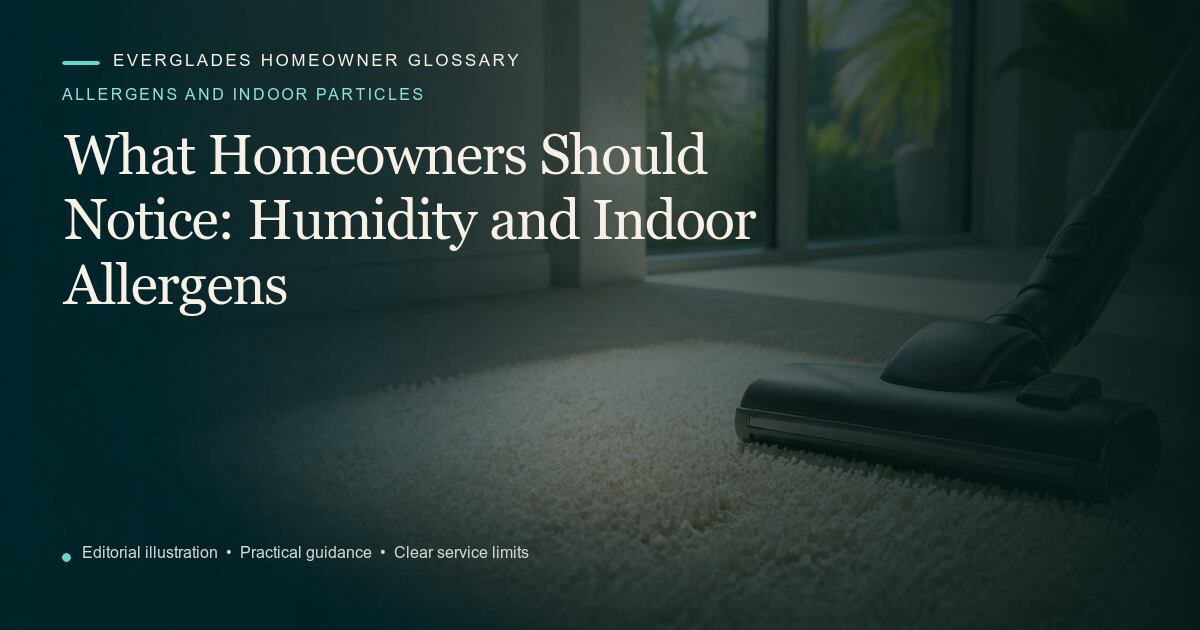 Editorial illustration for Humidity and Indoor Allergens, part of the allergens and indoor particles glossary.